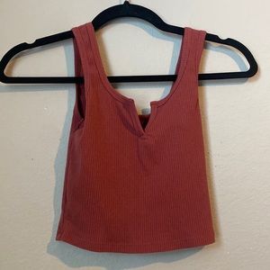 Aero burgundy tight crop tank